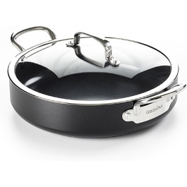 Сковорода GreenPan Barcelona з антипригарним покриттям Ceramic, 30 см, 4.8 л з кришкою, чорна