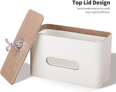 Скляниця для серветок GORESE з підносом, шкіряна, для офісу, дому, авто, ванної кімнати. Білий колір