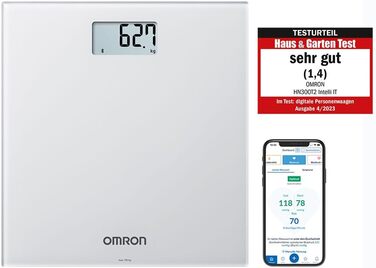 Розумні, цифрові ваги для ванної кімнати для дому, ваги для тіла з Bluetooth-з'єднанням з додатком для смартфона Grey, 300T2 Intelli IT