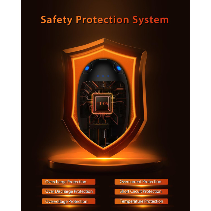 Електричні грілки для рук VTHW, набір 2 шт. - 20 годин тепла, USB, 3 температурні режими, для спорту та Raynaud's, помаранчевий