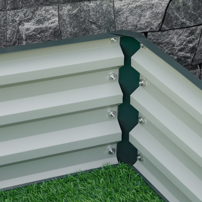 Квітник для саду, ящик для рослин зі сталевим корпусом, зелений, 120 x 120 x 30 см