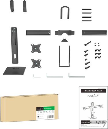 Кріплення для монітора PureMounts® - регульоване, чорне, для 1 монітора (VESA 75x75 - 100x100)