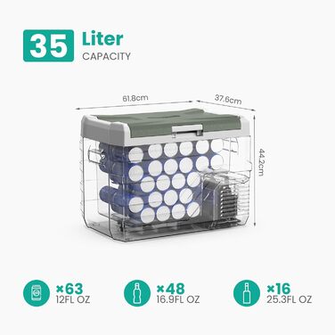 Автохолодильник Alpicool 35L компресорний 12/230V: для авто, кемпінгу, риболовлі -20°C