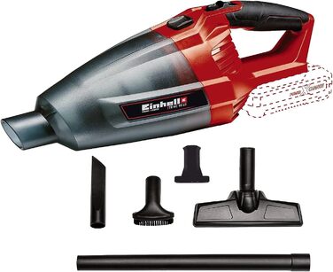 Акумуляторний ручний пилосос Einhell TE-VC 18 Li-Solo Power X-Change (літій-іонний, пилозбірник 540 мл, в т.ч. 3 насадки, подовжувач, настінне кріплення, без акумулятора та зарядного пристрою), чорний, червоний стара модель без акумулятора та зарядного пр