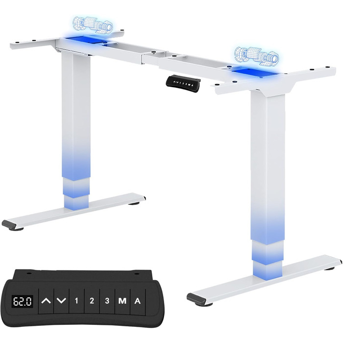 Регульований за висотою стіл FLEXISPOT E6: електричний, 160 кг, телескопічна база, пам'ять, LED дисплей, USB