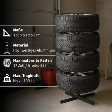 Підставка для шин Walter Felgenbaum для легкових автомобілів, до 100 кг, ширина шини до 225 мм, щадна для дисків