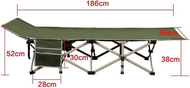 Ліжко для табору Yaheetech Гостьове ліжко Кемпінгове ліжко Ліжко для подорожей складається до 150 кг з транспортною сумкою 186 x 66 x 52 см Зелений