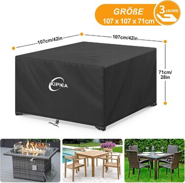 Чохол для садово-патіо меблів Kipiea, водонепроникний, прямокутний, 242x162x100 см, захист від снігу та сонця