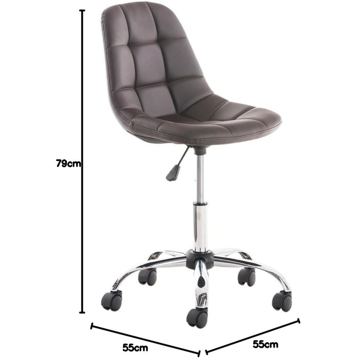 Офісний стілець Emil від CLP: регульована висота, поворотний, з оббивкою з штучної шкіри, білий (колір: коричневий)