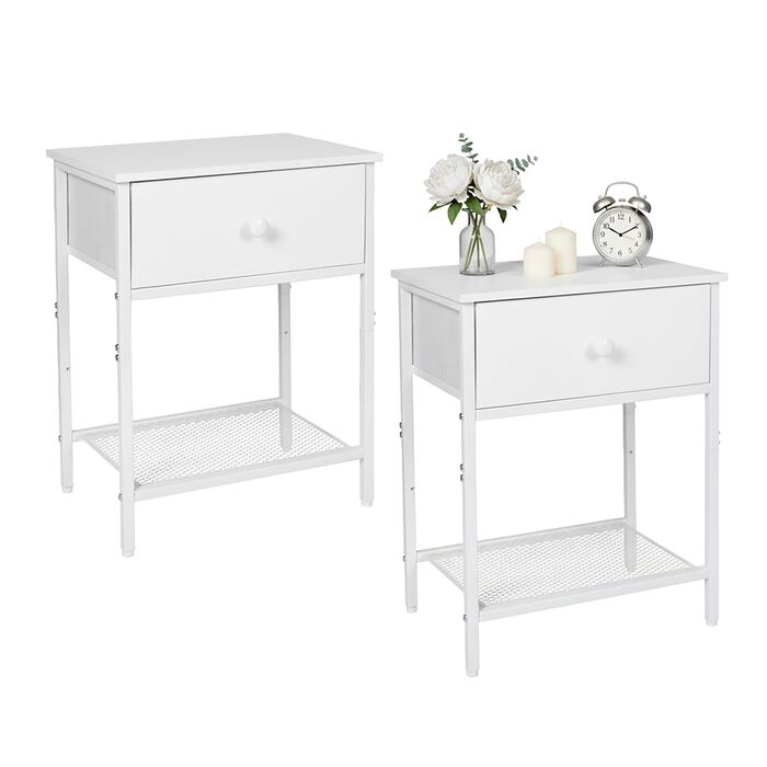 Набір приліжкових тумбочок Relaxdays (2 шт.) з ящиком та полицею