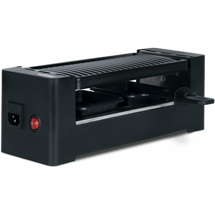 Wëasy Raclette 2-in-1: гриль та фондю, антипригарне покриття, для 4 осіб, збірний, чорний