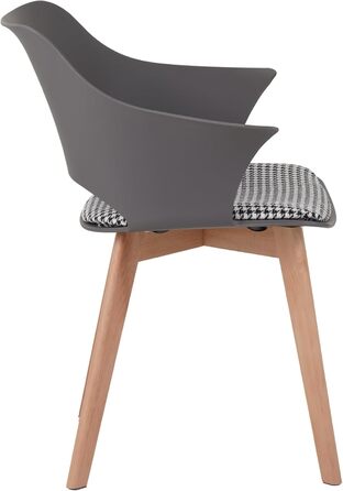 Набір з 4 стільців Albatros для їдальні Aalborg, білий - з масивних букових ніжок, скандинавський ретро-дизайн, зручний стільчик-чаша. Елегантний кухонний стілець, стілець для їдальні до столу білий (сірий)