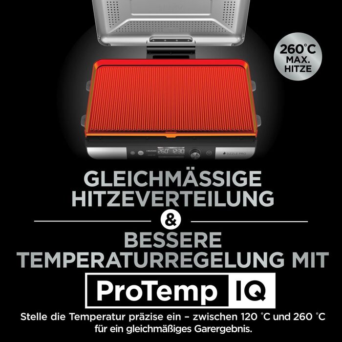 Ninja Sizzle Pro XL: гриль та плоча для дому з антипригарним покриттям, збірний, з піддоном для жиру та рецептами, срібно-чорний, GX101EU XL