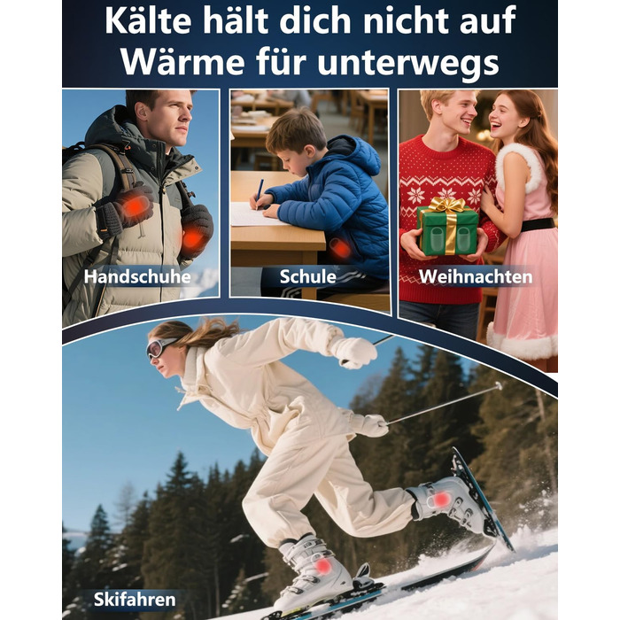 Електричні грілки для рук DDKJ - 2 шт. з LED-дисплеєм та 3 рівнями нагріву. Підзаряджаються, багаторазові, для дітей, чоловіків та жінок.