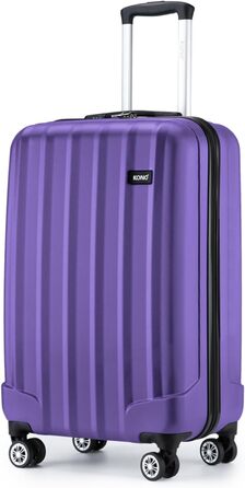 Тролейковий валізу Kono з ABS-пластику, фіолетовий, розмір Cabin (ручна поклажа) з 4 колесами та замком-застібкою