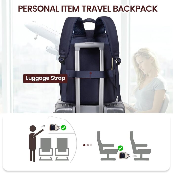 LOVEVOOK Рюкзак для жінок з відділенням для ноутбука 15.6 дюймів, шкільний рюкзак для дівчаток та підлітків, водонепроникний, анти-крадіжка, для школи, подорожей, роботи, легкий, з PU-матеріалу, кольори: бежевий, темно-синій, коричневий