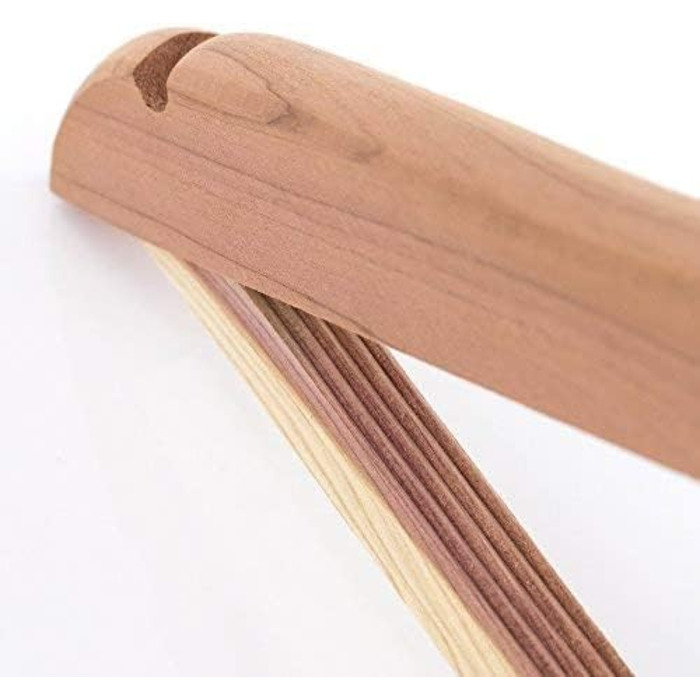 Дерев'яні вішалки для одягу Hangerworld Zedernholz 10 шт., 44 см, з нековзним підвішуванням для штанів, захист від молі