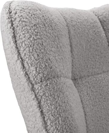 Крісло-гойдалка Liuyoyo з високою спинкою, м'яке крісло з оббивкою, для спальні, офісу, читання, сучасний дизайн (Рожевий, Світло-сірий)