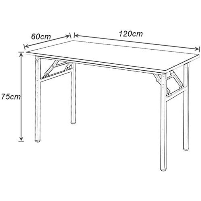 Розкладний стіл - комп'ютерний/письмовий стіл 120x60 см з металевим каркасом та ДСП, для дому та офісу
