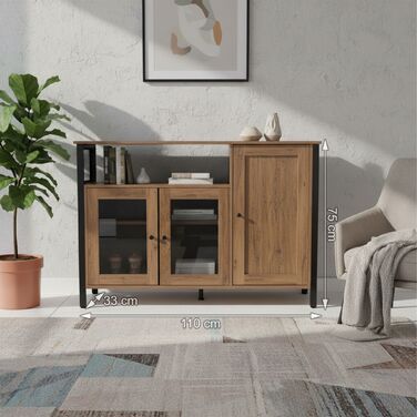 Кухонна шафка Relaxdays з скляними дверцятами