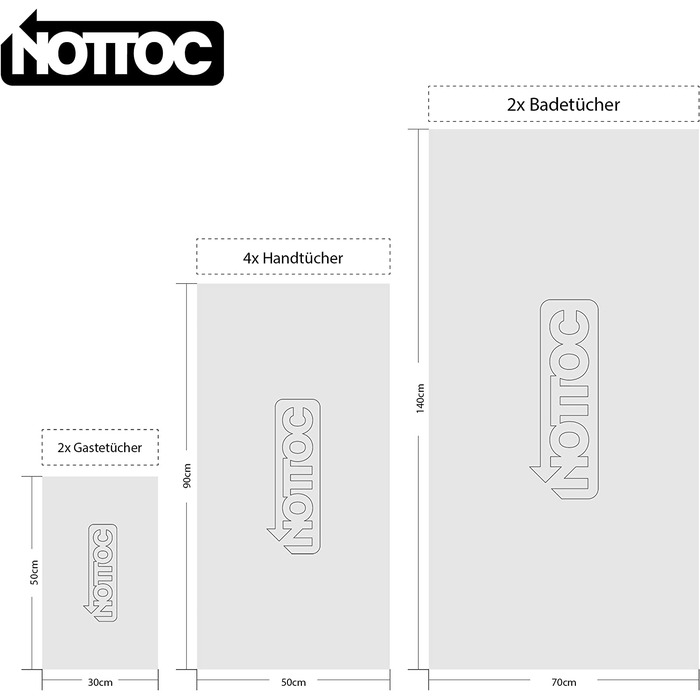 Набір рушників nottoc Grey 8 шт. 2 банні рушники, 4 рушники для рук, 2 гостьових рушника - 100 бавовна, антрацит