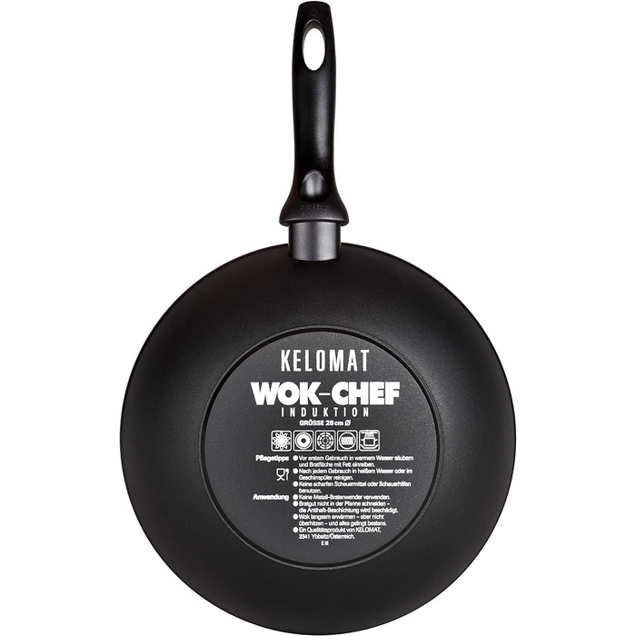 Сковорода Келомат WOK-CHEF, 28 см, з антипригарним покриттям, індукційна, чорна