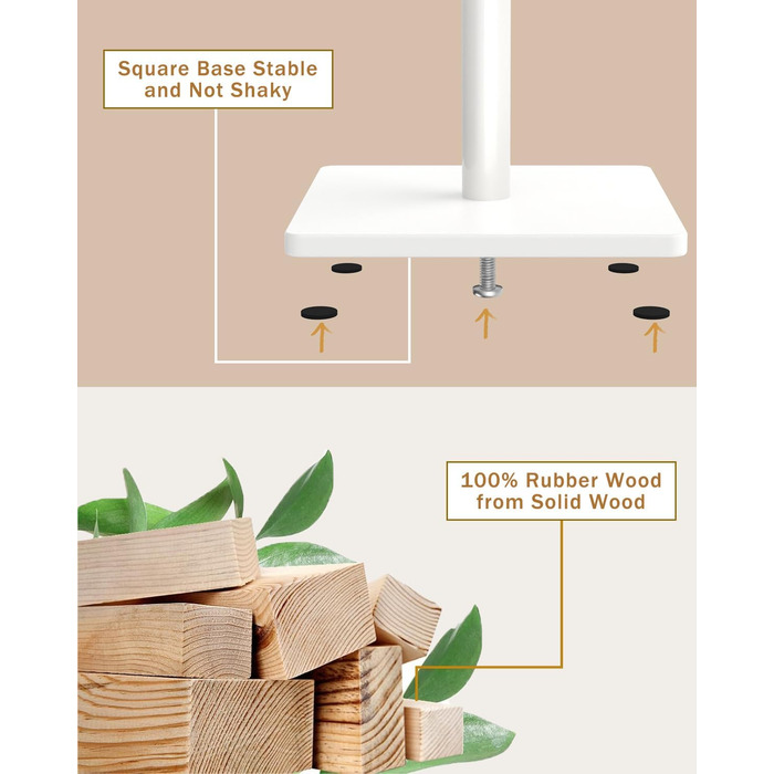 Дерев'яна вішалка для одягу Yawinhe, 180 см, 8 гачків, 3 рівня, для передпокою