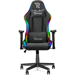 Ігровий крісло Ranqer Halo з RGB підсвічуванням | Ергономічне крісло для геймерів, сірого кольору