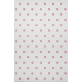 Килимок для дитячої кімнати Livone для малюків з точками і колами кремово-рожевого кольору (120 х 170 см)