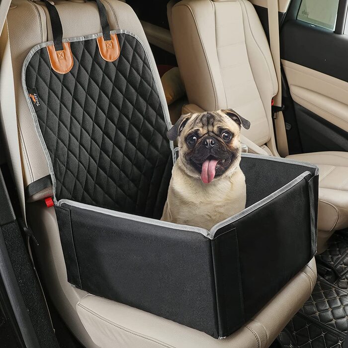 Автомобільне сидіння для собак Toozey автомобільне сидіння для собак малого і середнього розміру-дуже міцне сидіння для собак на задньому і передньому сидіннях-посилені стінки, водонепроникний, складаний - 45 х 45 х 25 см, чорний