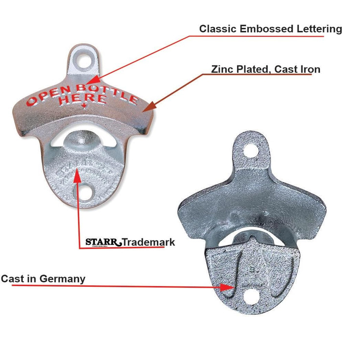 Настінна відкривачка для пляшок OPEN BOTTLE HERE STARR-X США