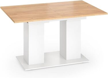 Розсувний обідній стіл Vicco Dix, дуб Goldkraft, 140 x 90 см (білий/дуб Goldkraft)