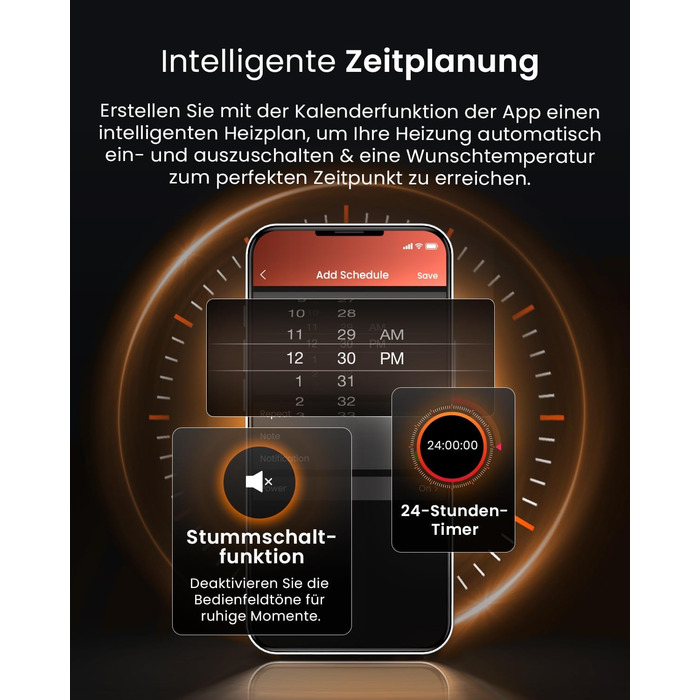 Електричний масляний радіатор Pro Breeze OmniWarm 2500W з 11 секціями - енергоефективний обігрівач з термостатом, таймером та сенсорним дисплеєм