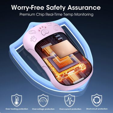 Електричні грілки для рук, 2 шт., 6000 мАг, акумулятор, багаторазові, зарядні кишенькові грілки для активного відпочинку, спорту, полювання, гольфу, кемпінгу, теплий подарунок для жінок, чоловіків, дітей (фіолетовий)