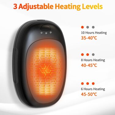 Електричні грілки для рук, 2 шт. - багаторазові, з 3 режимами нагріву, для дітей та дорослих (сірий)