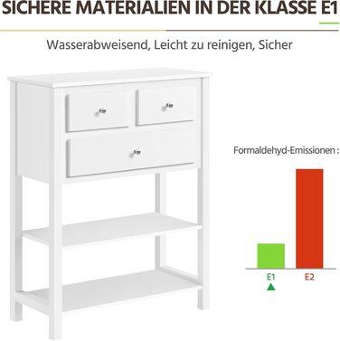 Консольний столик Yaheetech з 3 ящиками, 2 полицями, великою кількістю місця для зберігання, 80 35 100 см