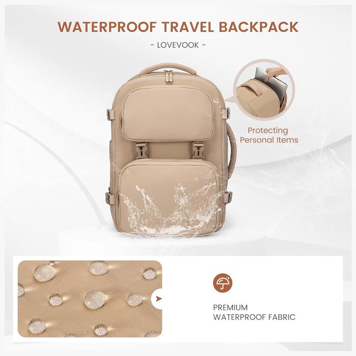 LOVEVOOK Рюкзак для ручної поклажі в літак 40L, жіночий великий, 17.3