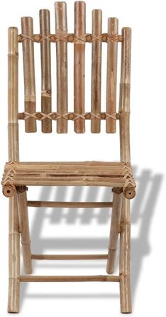 Бамбуковий складаний стілець Садовий стілець Садові меблі Складні стільці Балконний салют, 2 шт.