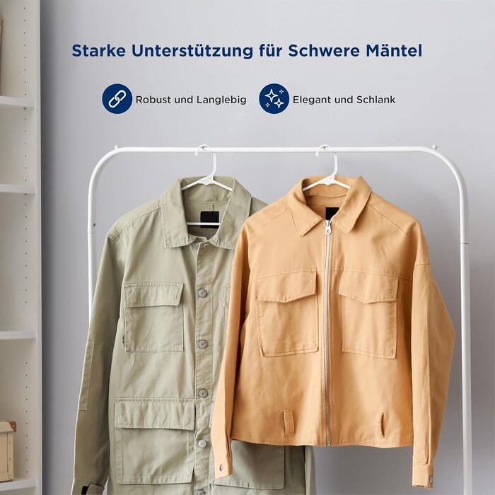 Плечики для одягу SereneLife, 30 шт. Плечики для одягу з пластику, антиковзаючі, економія місця, 0.6 см товщиною, 42 см шириною, ультратонкі та міцні з вирізами для плечей, 30 шт. (Білий, 20 шт.)