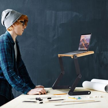 Підставка для ноутбука Relaxdays з бамбука та алюмінію