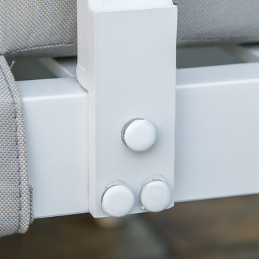 Набір садових меблів на 3 особи з приставним столиком, диван з подушками, у формі літери L, для зовні, алюміній, кремовий