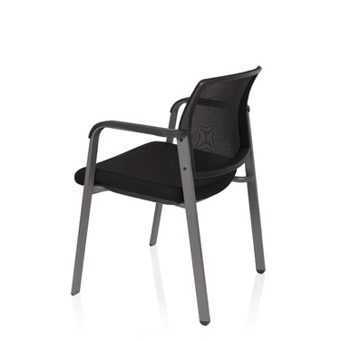 Крісло для відвідувачів / Конференційне крісло MEET сірий сітка / тканина чорний hjh OFFICE