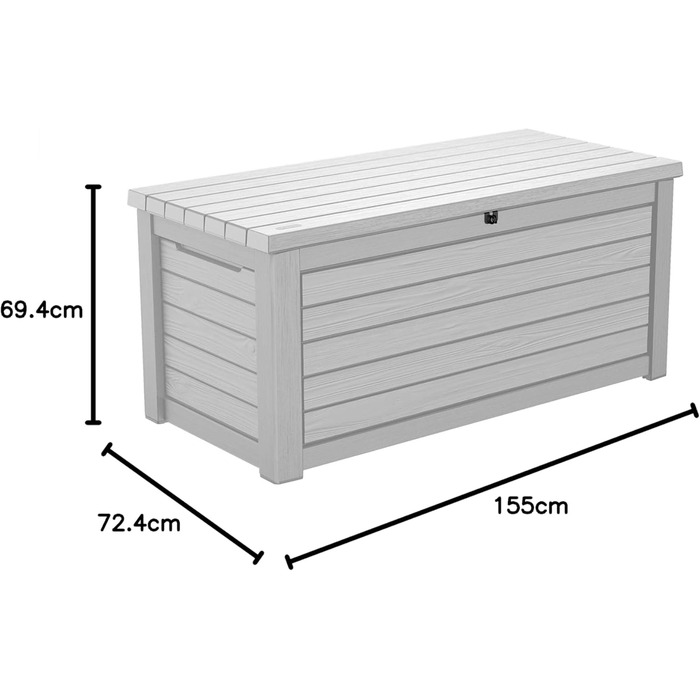 Ящик для зберігання садовий Koll Living Gartenbox 623 л, білий - міцний, з газовими амортизаторами, витримує до 272 кг