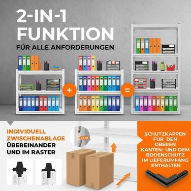 Металевий стелаж з металевими полицями, 5 ярусів, 160x86x45 см. Міцний, швидко збирається, стійкий до плісняви. Ідеально для підвалу та складу.