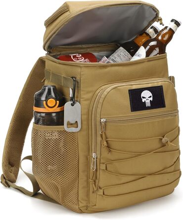Тактичний холодильний рюкзак 25L – ізольований, водовідштовхуючий, міцний. Ідеальний для роботи, відпочинку, кемпінгу та піших прогулянок (Колір: Коричневий)