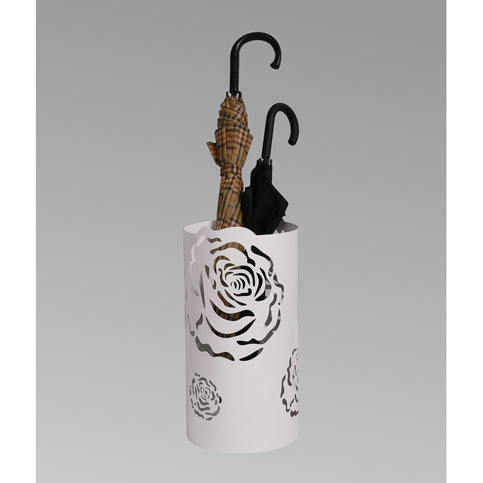 Підставка для парасольки Design Rose, 49 x Ø 22,5 см, матова нержавіюча сталь, Бренд Szagato, Зроблено в Німеччині (підставка для парасольки, тримач для парасольки, тримач для парасольки матовий) (Білий)