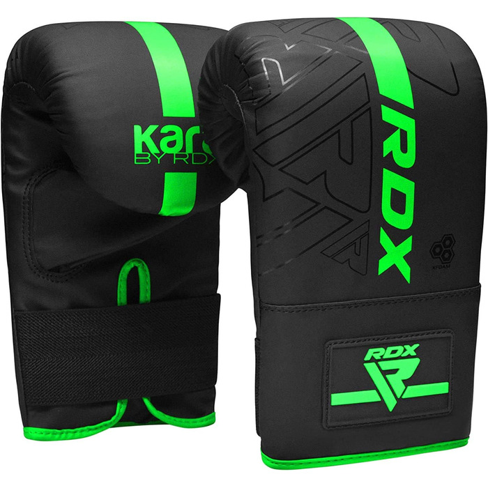 Боксерські рукавички RDX для тренувань з кікбоксингу і муай Тай, боксерські рукавички зі шкіри Майя хід Кара для бойових мистецтв, спарингу, боксу, ММА, перфораційні рукавички для фітнесу, перфорація, мішок з піском (багаторазовий) (зелений)