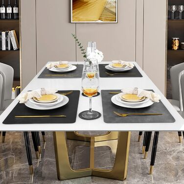 Набори серветок Pixieora: миючі, з підставки, з штучної шкіри, двосторонні, протиковзні, сірі та чорні (4 шт.)