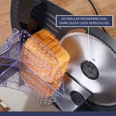 Електрична швейцарська машина для нарізання Allesschneider AS190 DUAL 200W з нержавіючої сталі з хвилястим та гладким лезом, компактна, професійна, для нарізання хліба та інших продуктів, регулювання 0-15 мм