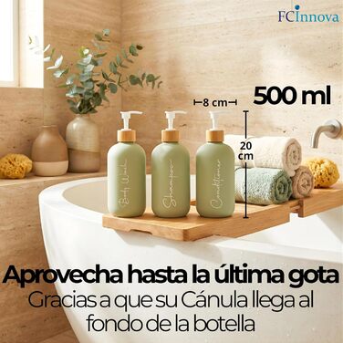 Набір дозаторів для мила в ванну кімнату, матовий чорний, 500 мл, 3 шт. для гелю та шампуню, з воронкою для наповнення
